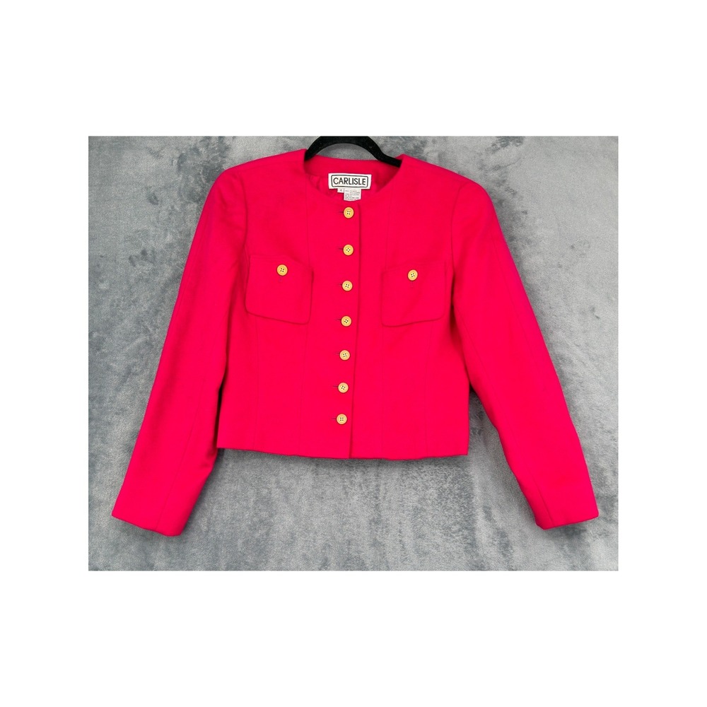 Vintage Carlisle Jacket Womens Size 4 Cashmere Wool Blend Button Office Career